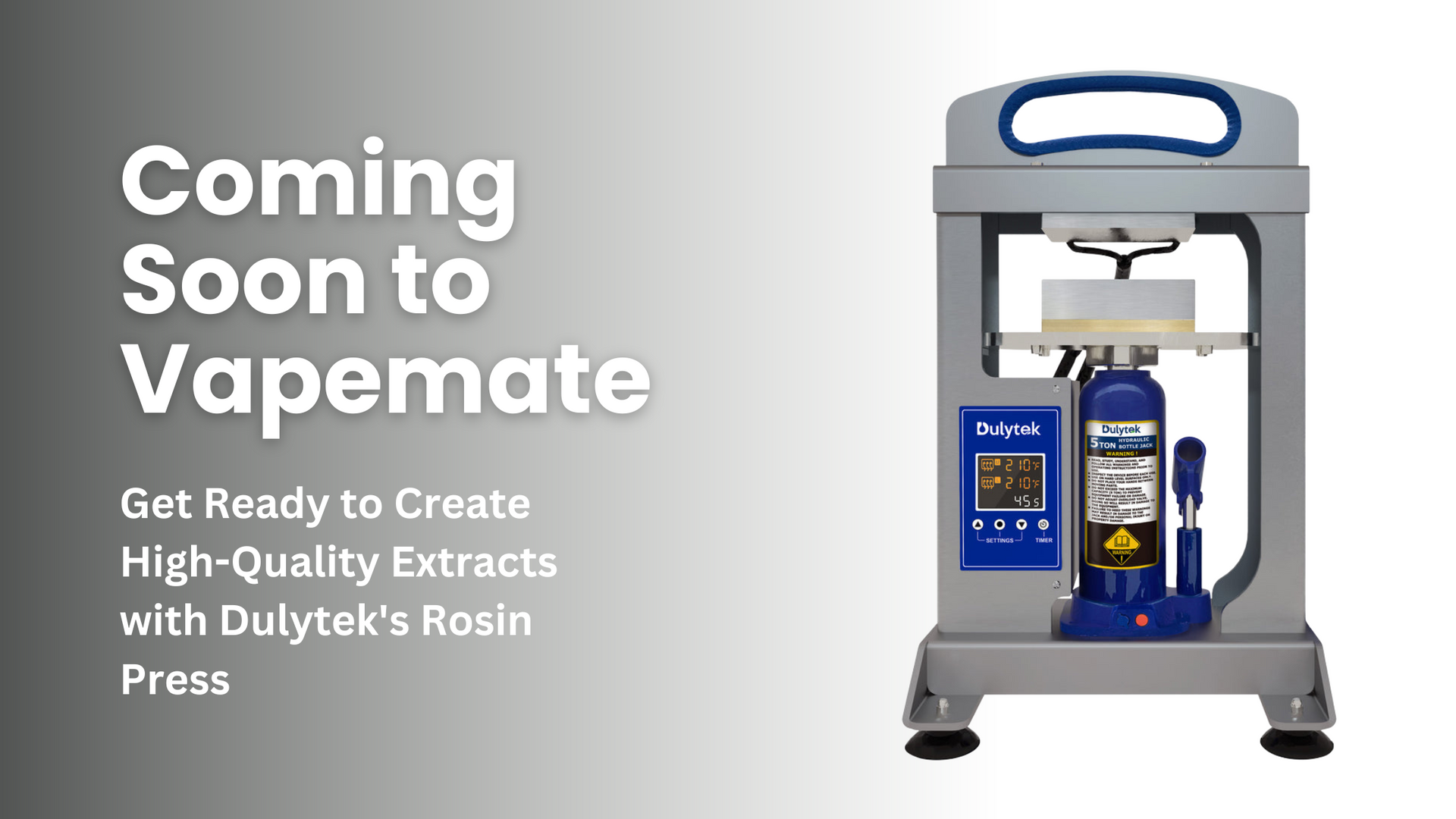 Get Ready to Create High-Quality Extracts with Dulytek's Rosin Press - Coming Soon to Vapemate!